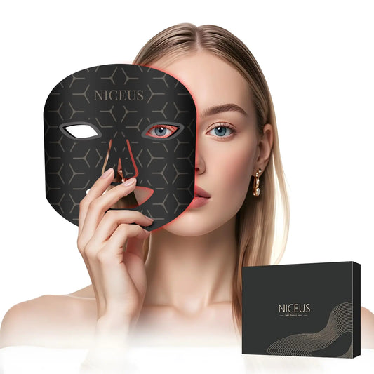 NICEUS Red Light Therapy for Face with Rechargeable Remote/Timer